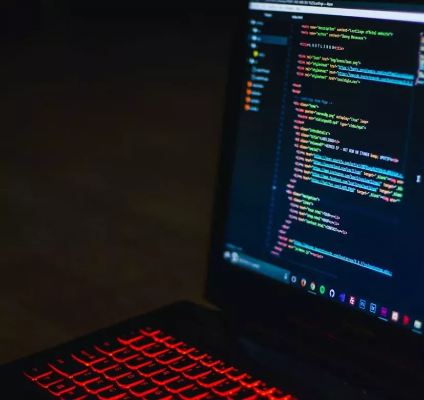 computer with code on the screen