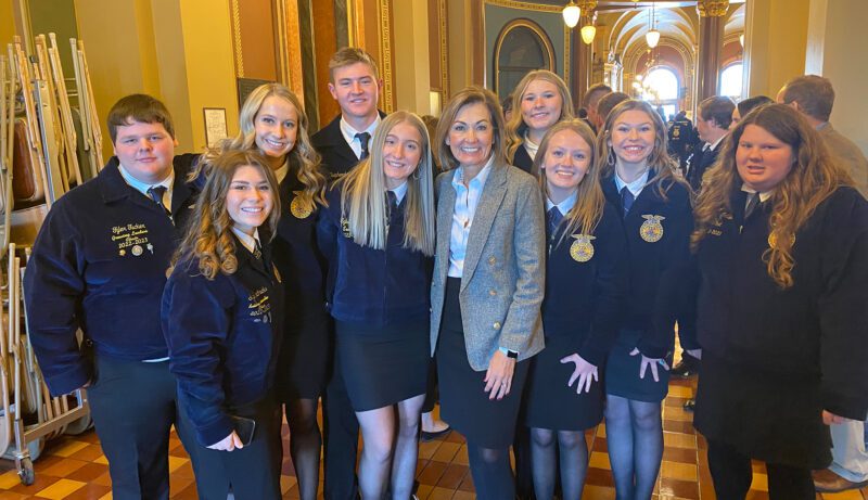 ICT-5 Group of students with Governor Kim Reynolds